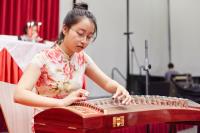 Miss LIU Tianxin, a Year Four student, played the guzheng, a plucked string instrument similar to the zither.